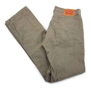 Levis 505 Denim Khaki Straight Leg Zip Up 5 Pocket